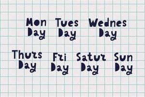 Names of days of the week vector