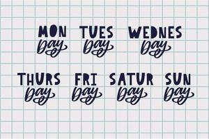 Names of days of the week vector