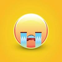 A sad crying emoticon smiley face character vector