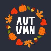 Vector frame of autumn leaves