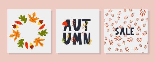 Vector frame of autumn leaves