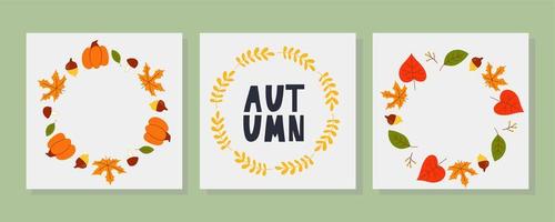 Vector frame of autumn leaves