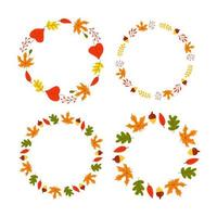 Vector frame of autumn leaves