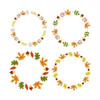 Vector frame of autumn leaves