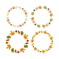 Vector frame of autumn leaves