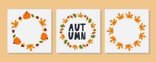 Vector frame of autumn leaves