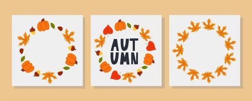 Vector frame of autumn leaves