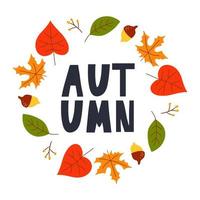 Vector frame of autumn leaves