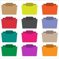 Set collection folder icon vector colored 4