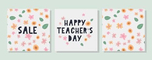 Happy Teacher's Day Flowers vector