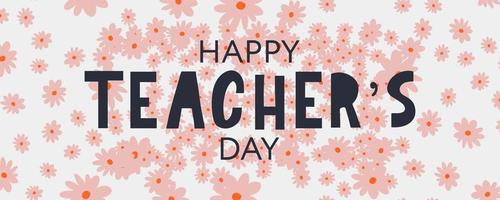 Happy Teacher's Day Flowers vector