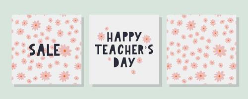 Happy Teacher's Day Flowers vector