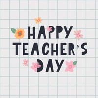 Happy Teacher's Day Flowers vector