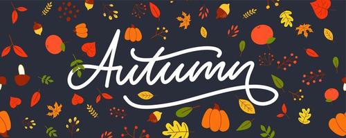 Ilustración de otoño, banner, vector