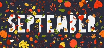 September autumn design vector