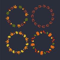 marco de vector de hojas de otoño