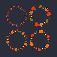 Vector frame of autumn leaves