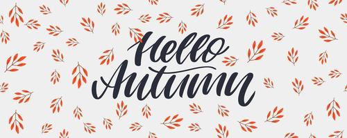 Autumn illustration, banner, vector, fall, lettering, card vector