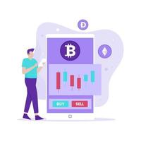 Crypto currency trading  illustration concept vector