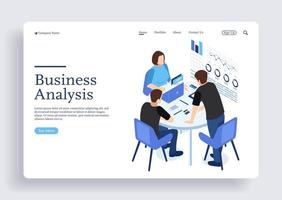 Project management and financial consulting team isometric concept vector