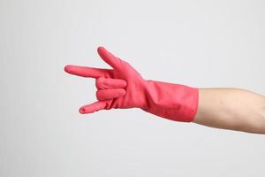 guantes de mucama rosa foto