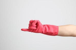 guantes de mucama rosa foto