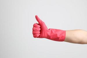 guantes de mucama rosa foto