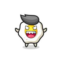 illustration of evil fried egg mascot character vector