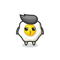 the bored expression of cute fried egg characters vector