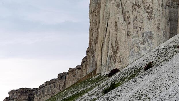 Natural landscape with a view of the White Rock. photo