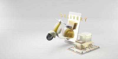 online delivery service Smartphones with delivery bikes photo