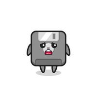 disappointed expression of the floppy disk cartoon vector