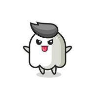 naughty ghost character in mocking pose vector