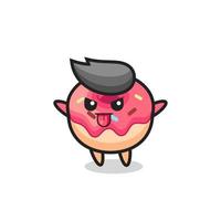 personaje de donut travieso en pose burlona vector