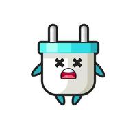 the dead electric plug mascot character vector