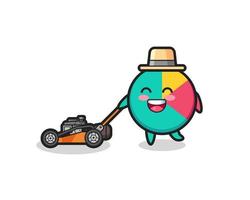 illustration of the chart character using lawn mower vector