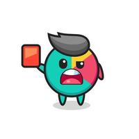 chart cute mascot as referee giving a red card vector