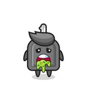 the cute car key character with puke vector