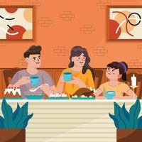 Family Eating Together at Home vector