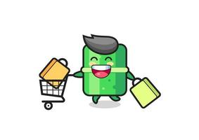 black Friday illustration with cute bamboo mascot vector