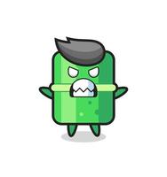 wrathful expression of the bamboo mascot character vector