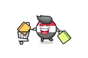 black Friday illustration with cute yemen flag badge mascot vector