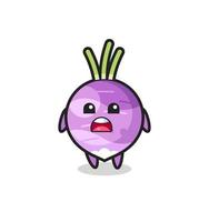 turnip illustration with apologizing expression, saying I am sorry vector