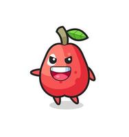 water apple cartoon with very excited pose vector