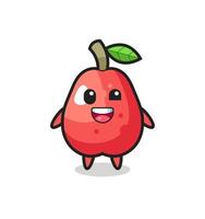 Ilustración de un personaje de manzana de agua con poses incómodas vector