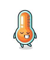 thermometer cartoon illustration with a shy expression vector