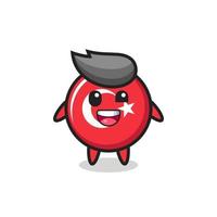 illustration of an turkey flag badge character with awkward poses vector