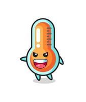 thermometer cartoon with very excited pose vector