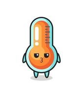 the bored expression of cute thermometer characters vector