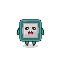 disappointed expression of the processor cartoon vector